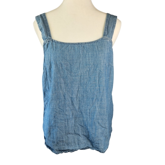 J. Crew Blue Denim Style Tank Top Wide Strap Size Small - Picture 3 of 13